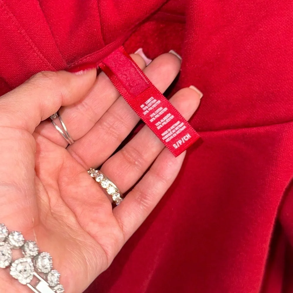 SKIMS Red Hoodie and Joggers